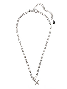 Sorrelli CRY X Initial Paperclip Pendant Necklace