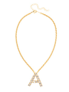 Sorrelli Crystal A Initial Rope Pendant Necklace