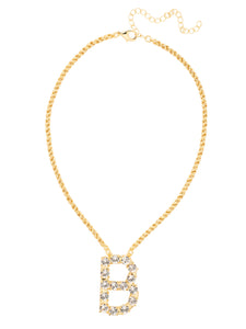 Sorrelli Crystal B Initial Rope Pendant Necklace