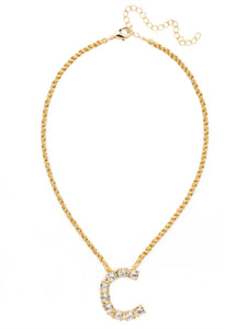 Sorrelli Crystal C Initial Rope Pendant Necklace