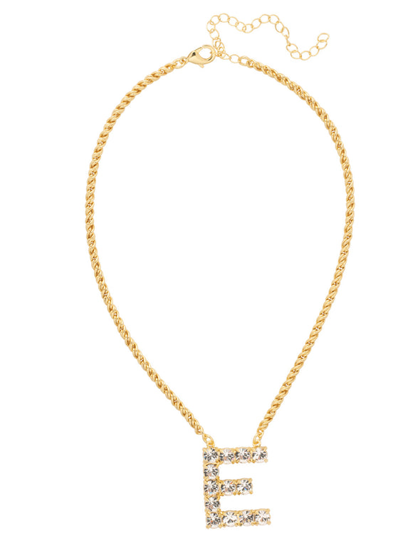 Sorrelli Crystal E Initial Rope Pendant Necklace