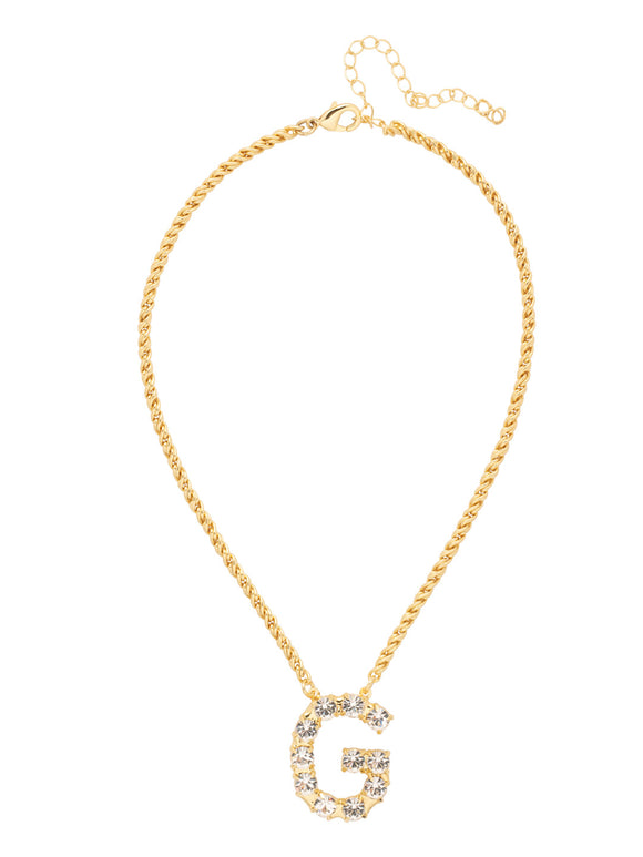 Sorrelli Crystal G Initial Rope Pendant Necklace