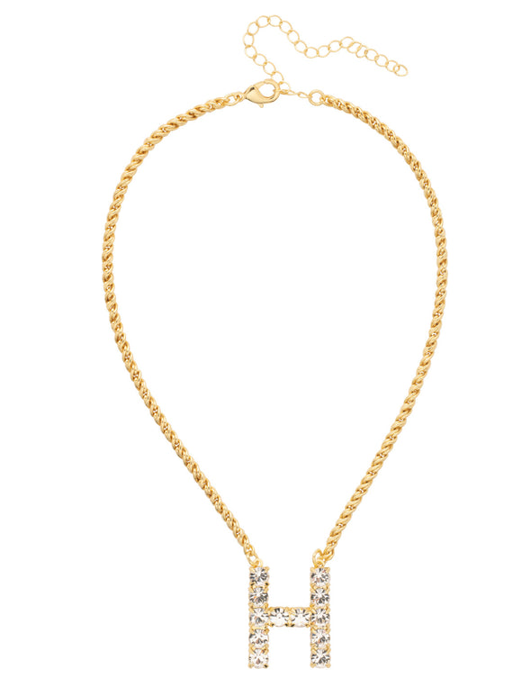 Sorrelli Crystal H Initial Rope Pendant Necklace