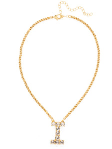 Sorrelli Crystal I Initial Rope Pendant Necklace