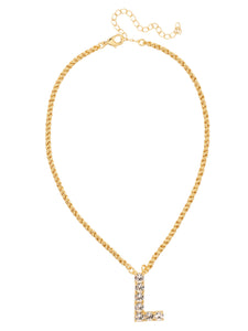 Sorrelli Crystal L Initial Rope Pendant Necklace