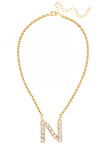Sorrelli Crystal N Initial Rope Pendant Necklace