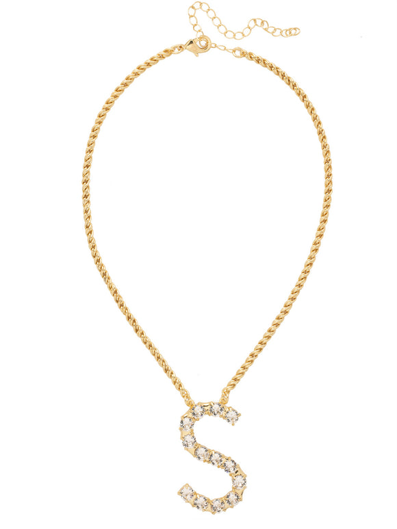 Sorrelli Crystal S Initial Rope Pendant Necklace