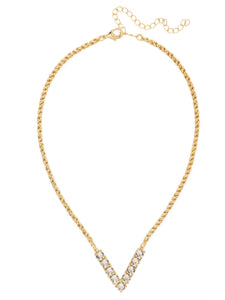 Sorrelli Crystal V Initial Rope Pendant Necklace