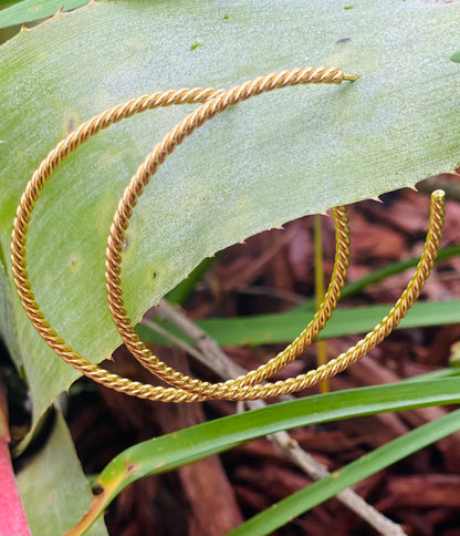 Sterling with gold overlay cable twist earrings