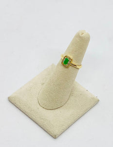 Sterling with gold overlay green stone ring