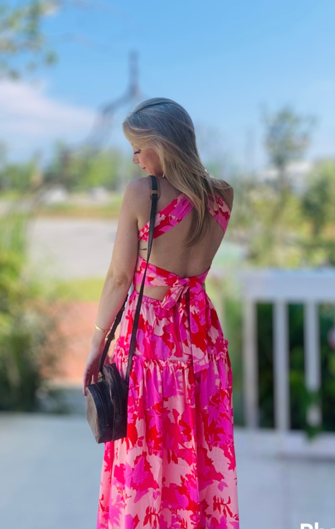 Maxi tie back dress
